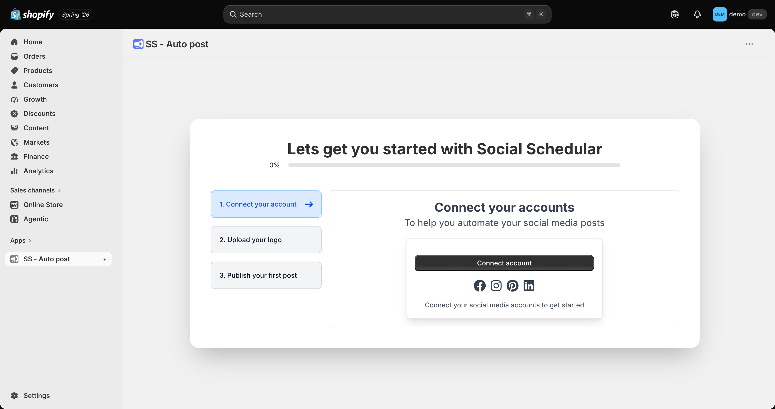 SS Social Media AI dashboard
