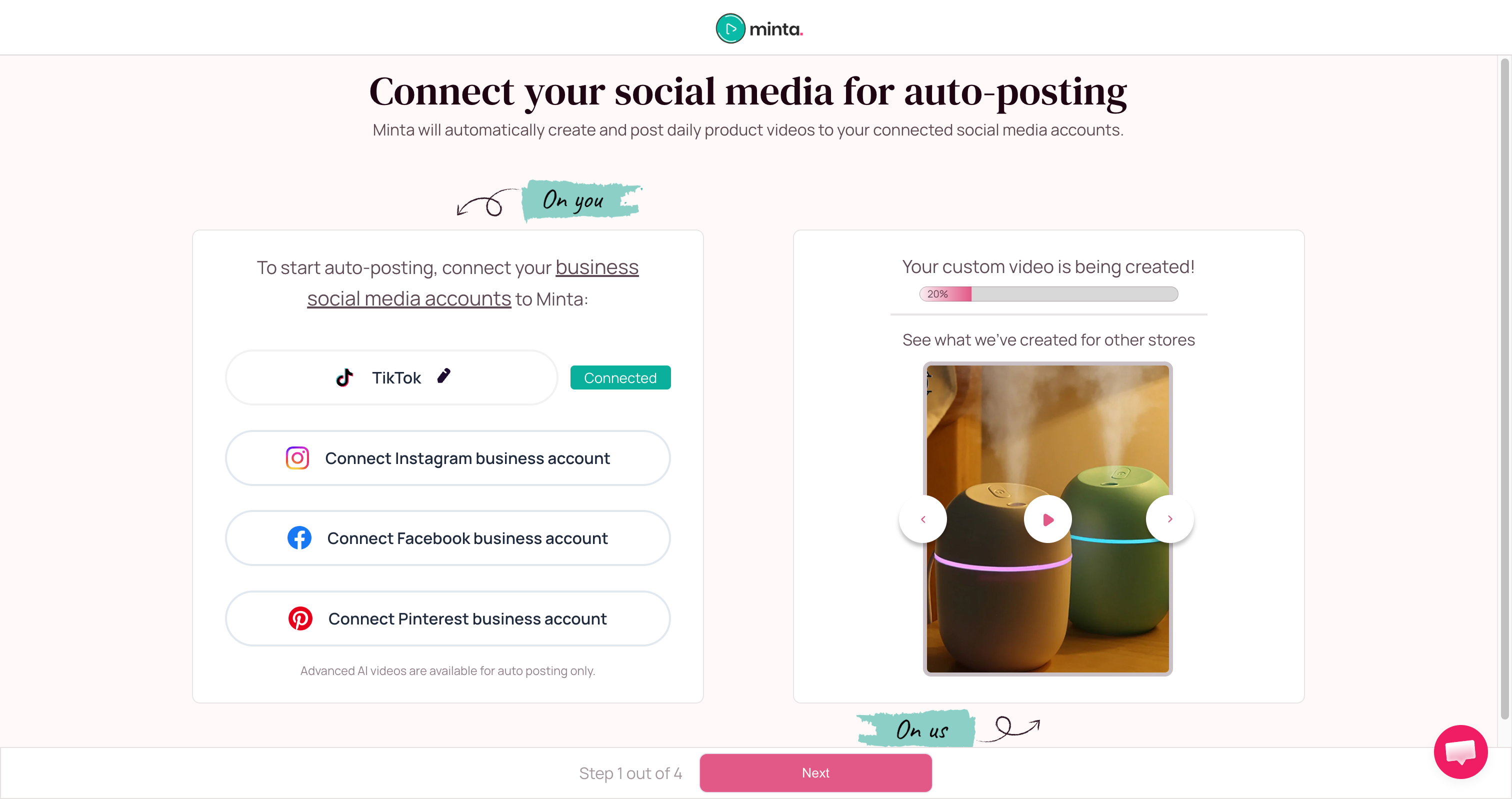 Minta dashboard