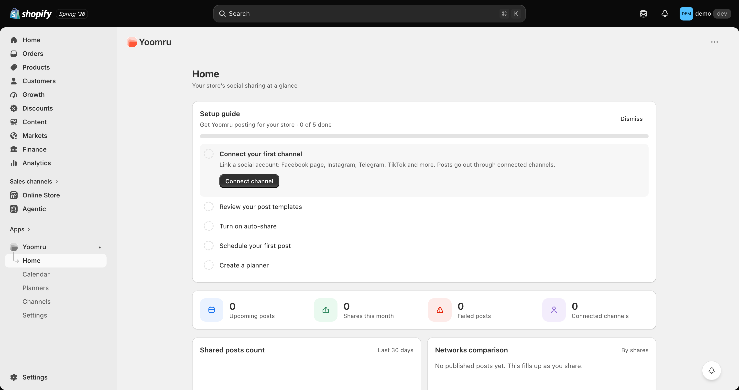Yoomru dashboard